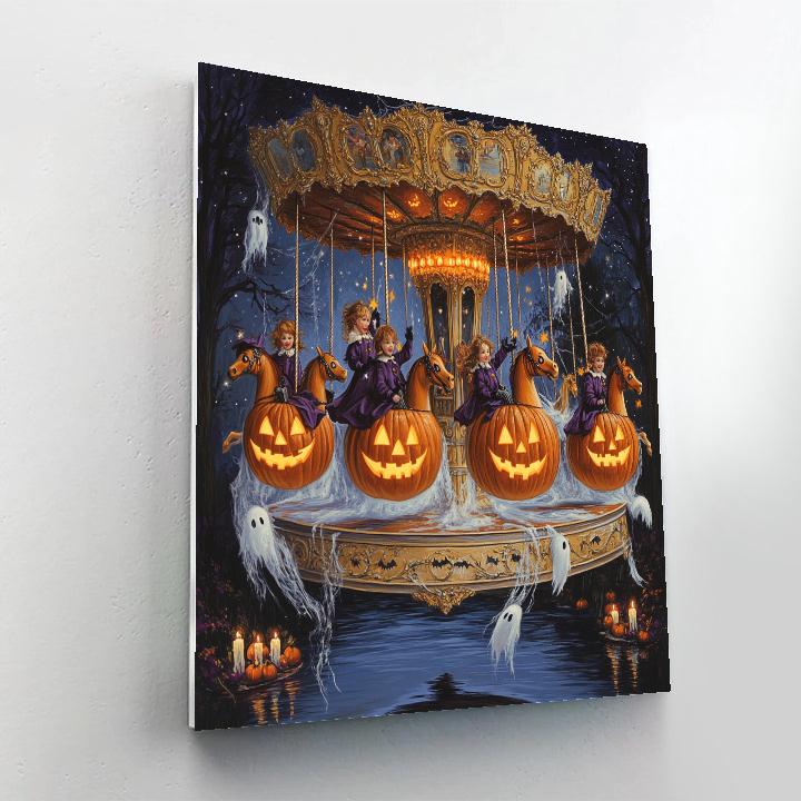 Carousel Of Jack O Lantern Dreams Spooky paint by number