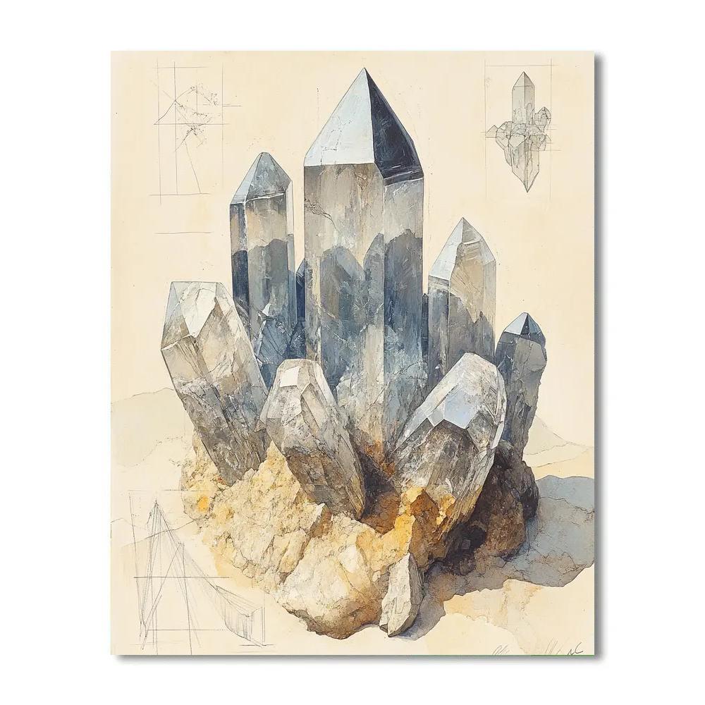 Leonardo Da Vinci Inspired Mineral Landscapes paint by color