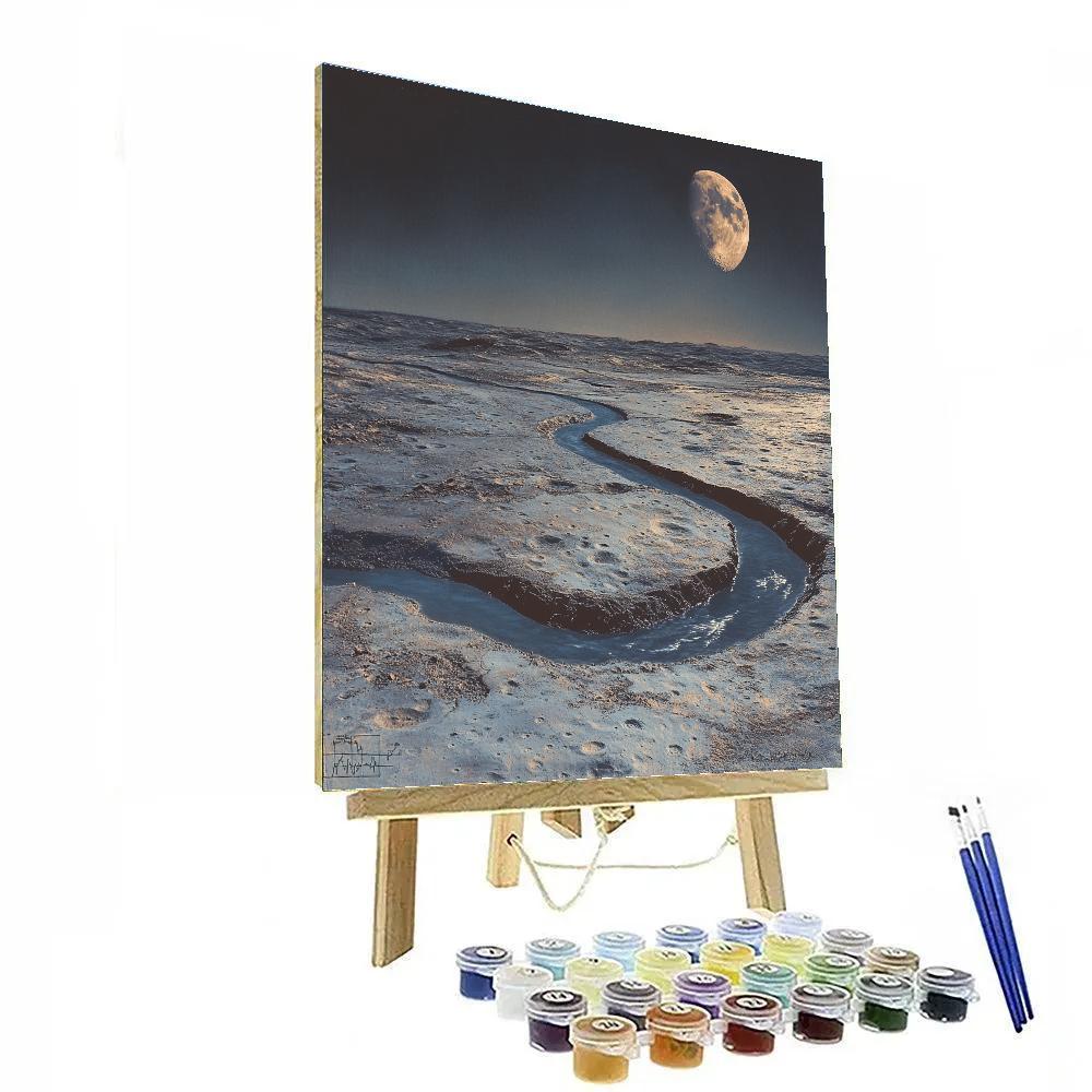 Leonardo Da Vinci Inspired Lunar Rivers paint by number