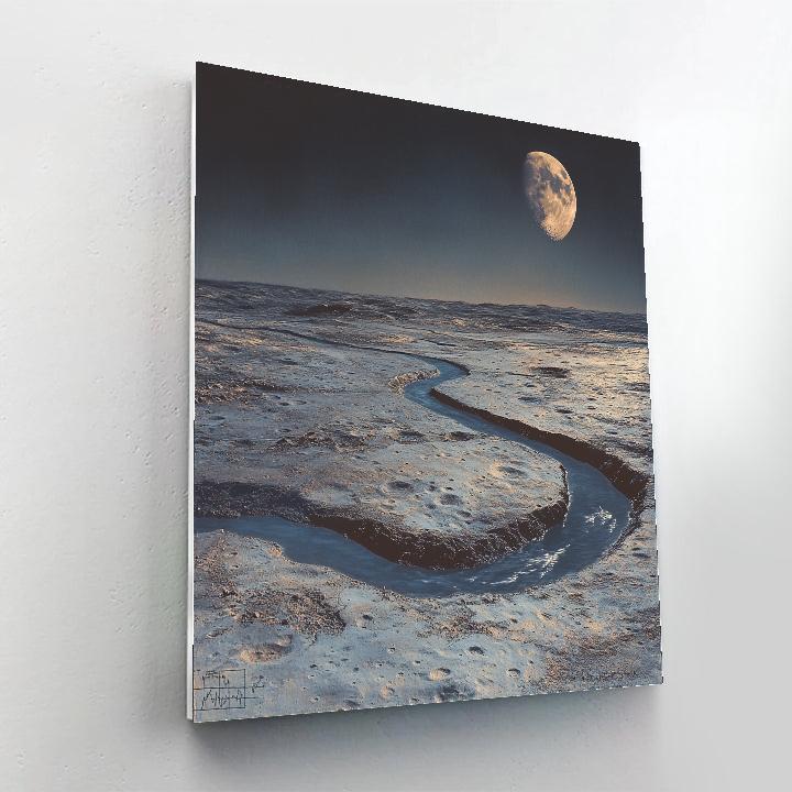 Leonardo Da Vinci Inspired Lunar Rivers paint by number