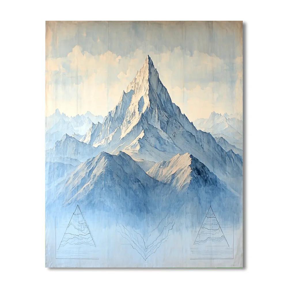 Leonardo Da Vinci Inspired Mountain Veins paint by color