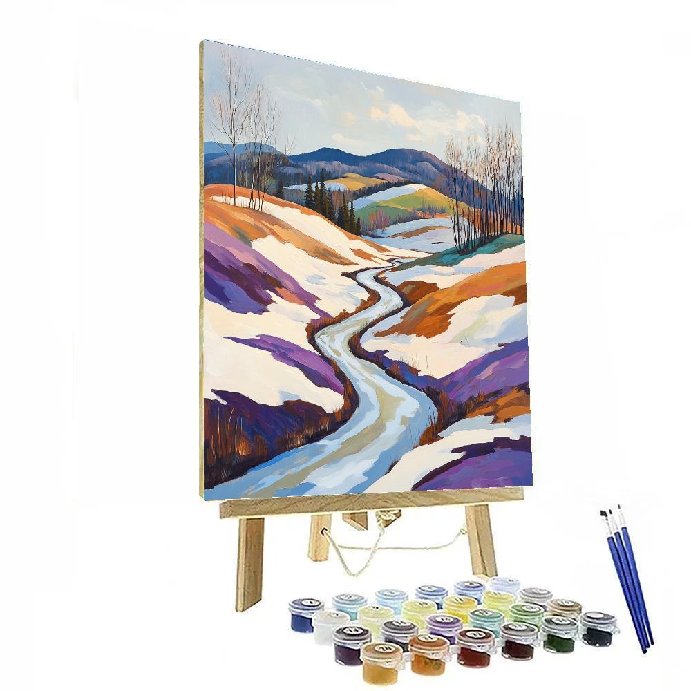 A.Y. Jackson Inspired Spring Thaw In Quebec Hills painting number kit