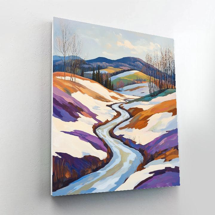 A.Y. Jackson Inspired Spring Thaw In Quebec Hills painting number kit