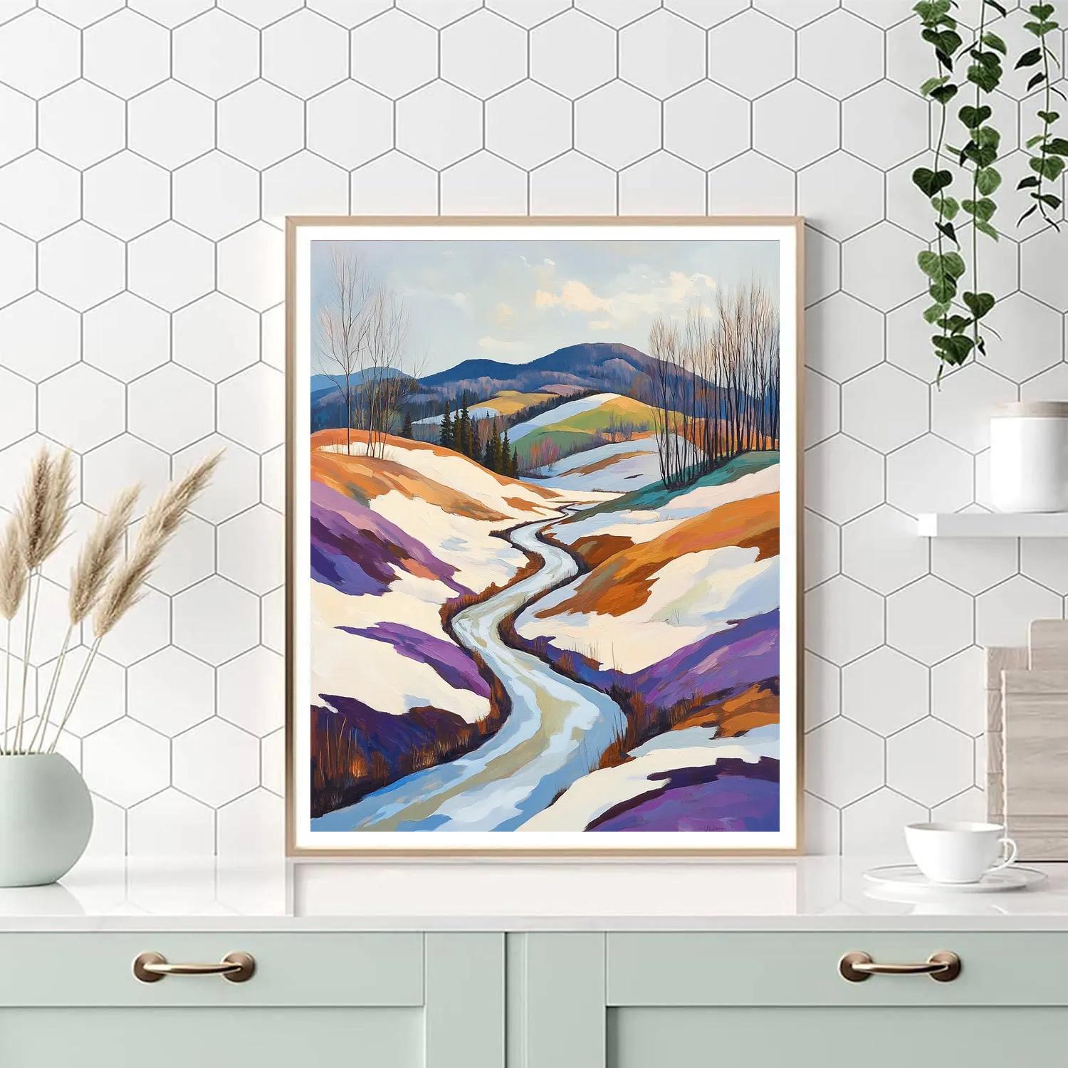 A.Y. Jackson Inspired Spring Thaw In Quebec Hills painting number kit