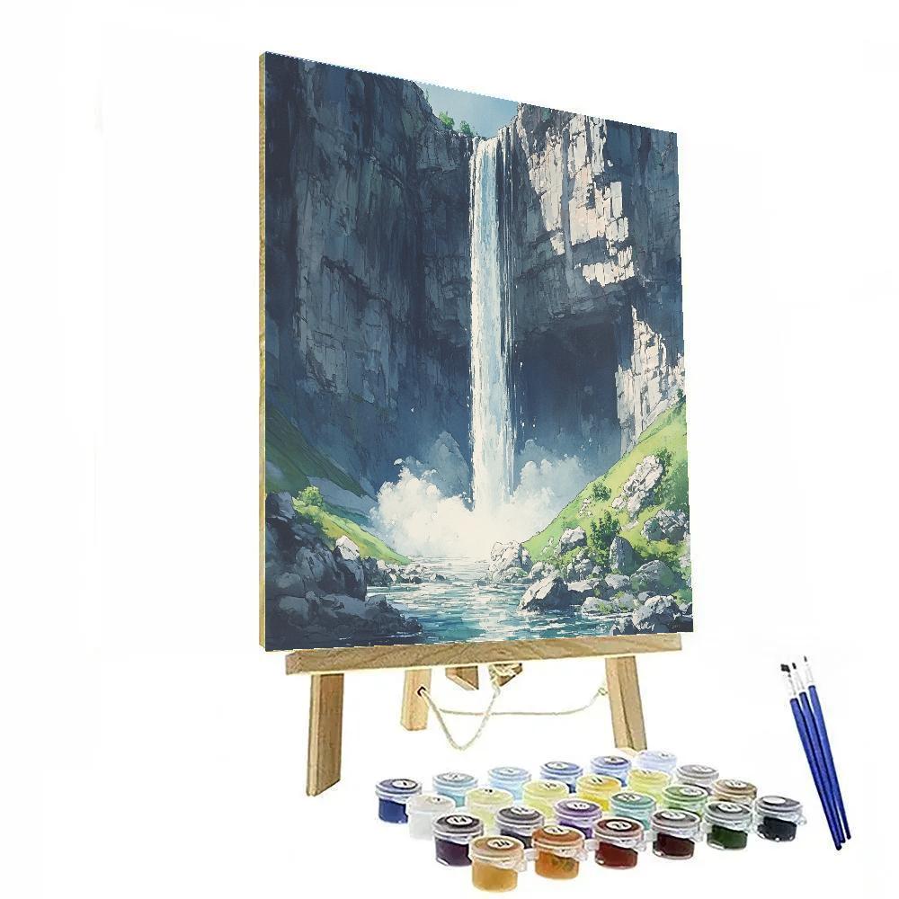 Leonardo Da Vinci Inspired Silent Waterfall paint by color