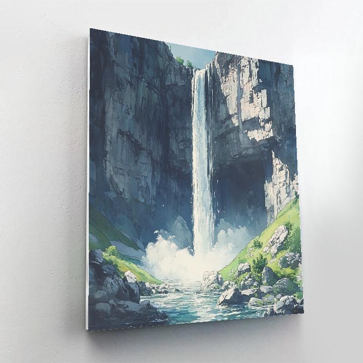 Leonardo Da Vinci Inspired Silent Waterfall paint by color