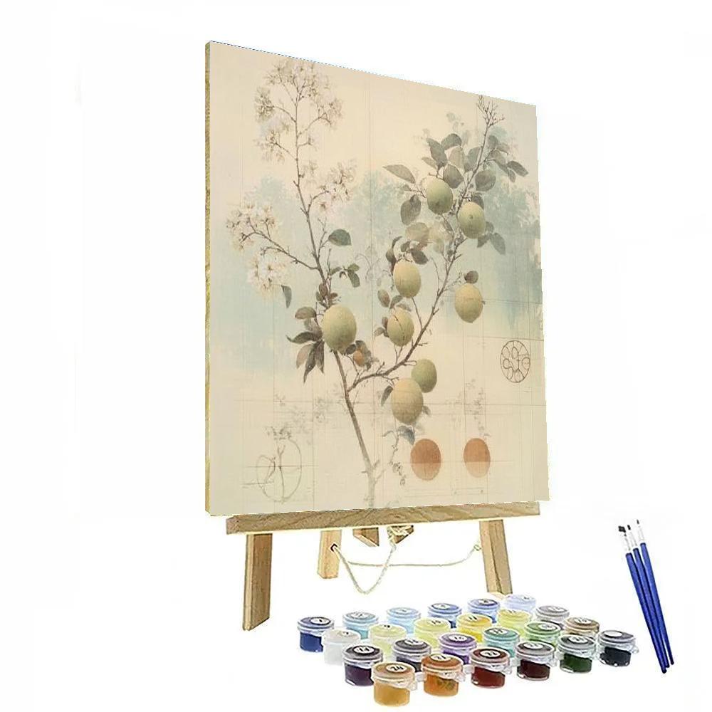 Leonardo Da Vinci Inspired Orchard Of Seasons painting number kit