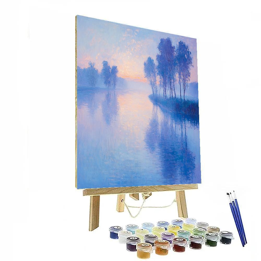 Claude Monet Inspired Misty River Morning DIY paint by numbers