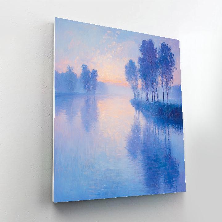 Claude Monet Inspired Misty River Morning DIY paint by numbers