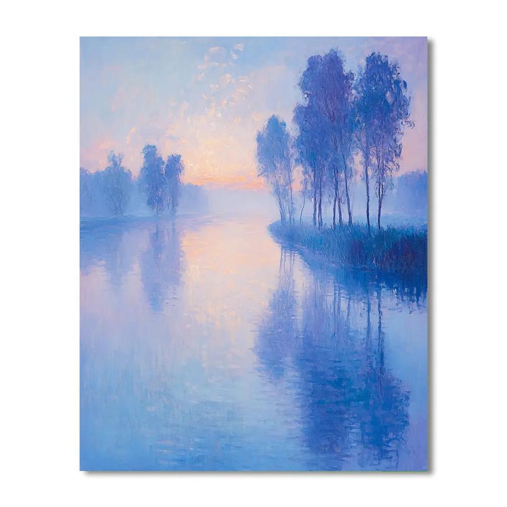 Claude Monet Inspired Misty River Morning DIY paint by numbers