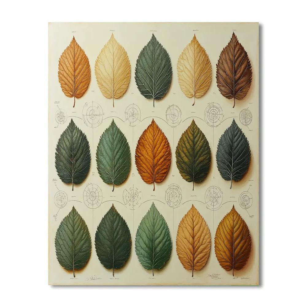 Leonardo Da Vinci Inspired Harmonic Leaf Patterns DIY paint by numbers