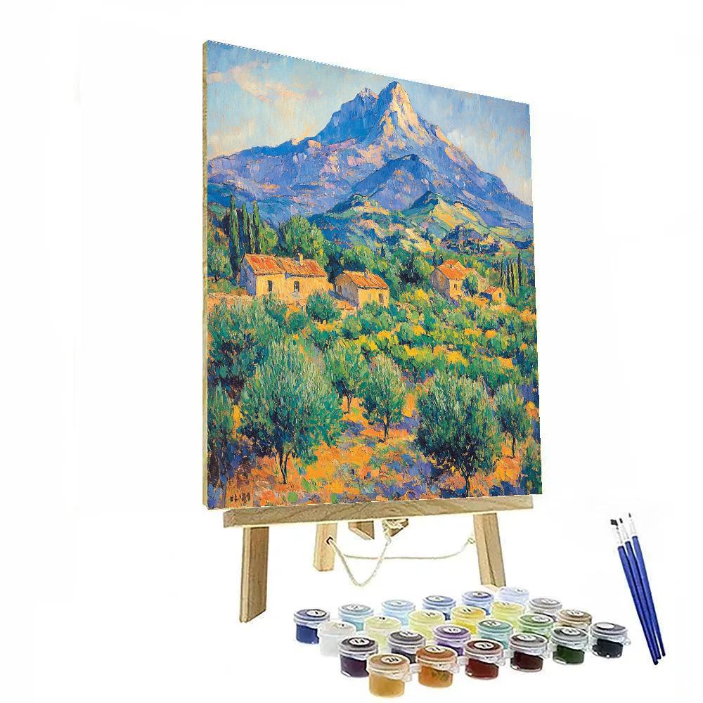 Cezanne Inspired Mountain Landscape Stillness paint by number