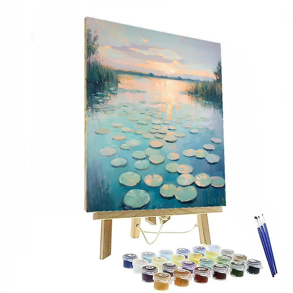 Claude Monet Inspired Dawn Waterlilies Reverie paint by color