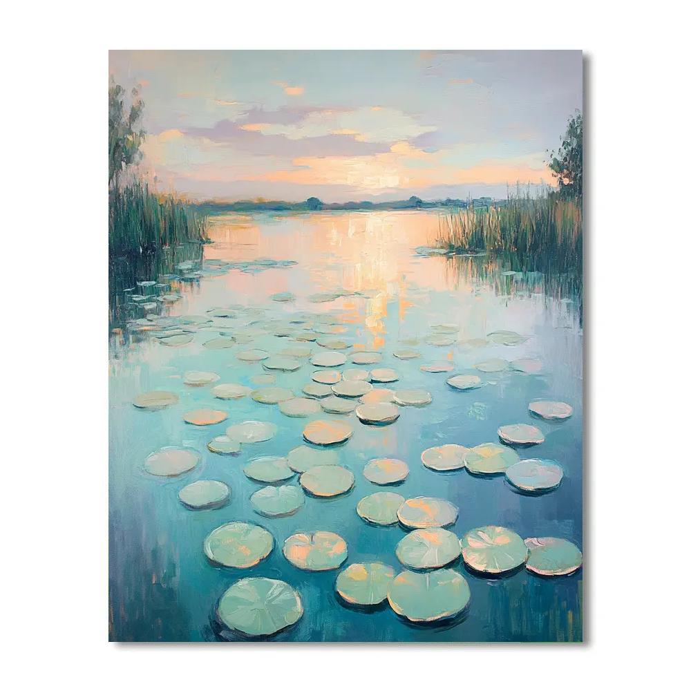 Claude Monet Inspired Dawn Waterlilies Reverie paint by color