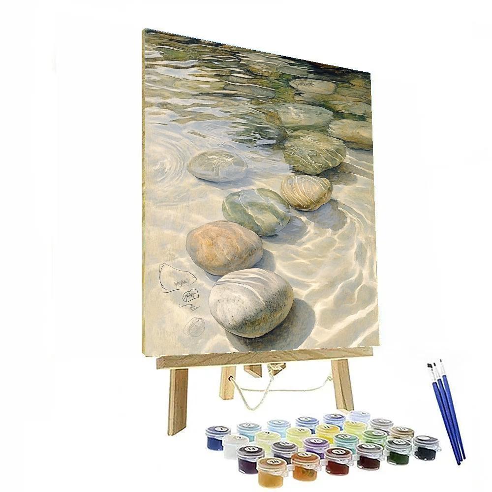 Leonardo Da Vinci Inspired Submerged Stones Paint by numbers art