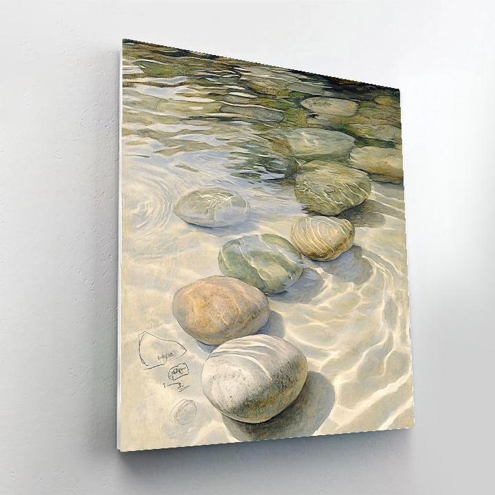 Leonardo Da Vinci Inspired Submerged Stones Paint by numbers art