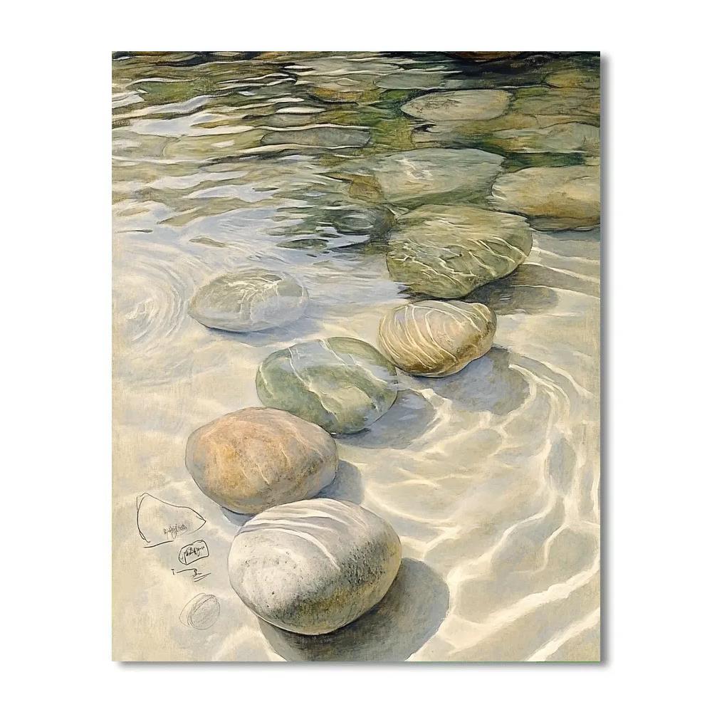 Leonardo Da Vinci Inspired Submerged Stones Paint by numbers art