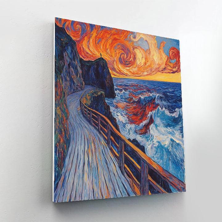 Edvard Munch Inspired Stormy Seaside Emotions Numbered painting kits