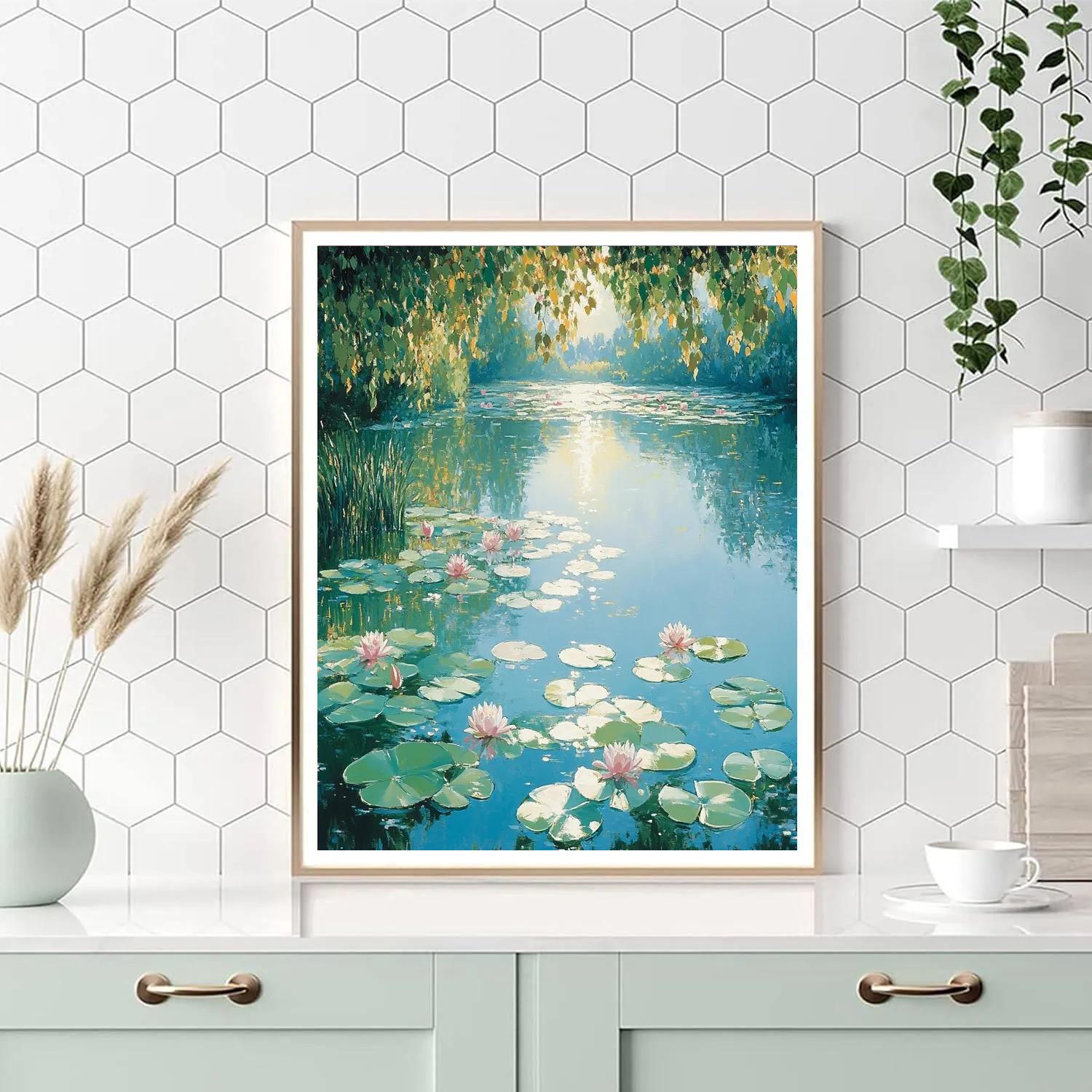 Claude Monet Inspired Giverny Garden Pond At Noon Paint by numbers kits