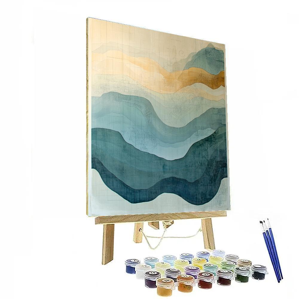 Leonardo Da Vinci Inspired Abstract Ocean Currents paint by number