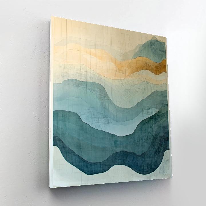 Leonardo Da Vinci Inspired Abstract Ocean Currents paint by number