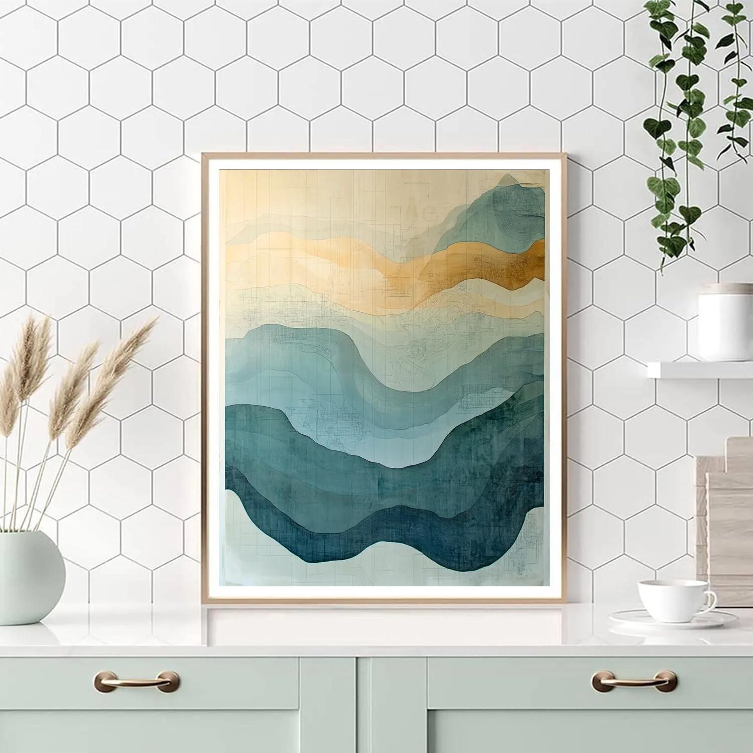 Leonardo Da Vinci Inspired Abstract Ocean Currents paint by number