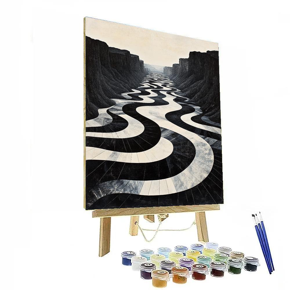 M.C. Escher Inspired Infinite River Of Tessellated Waves DIY paint by numbers