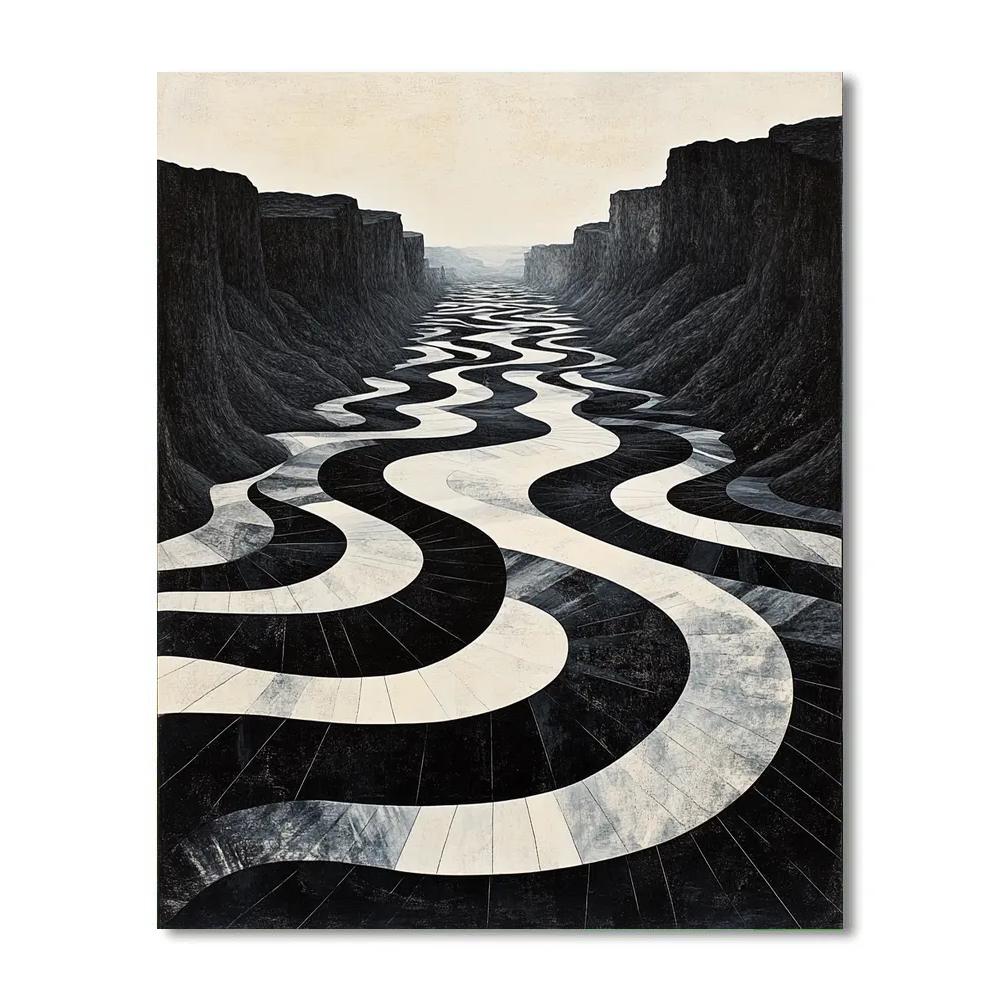 M.C. Escher Inspired Infinite River Of Tessellated Waves DIY paint by numbers
