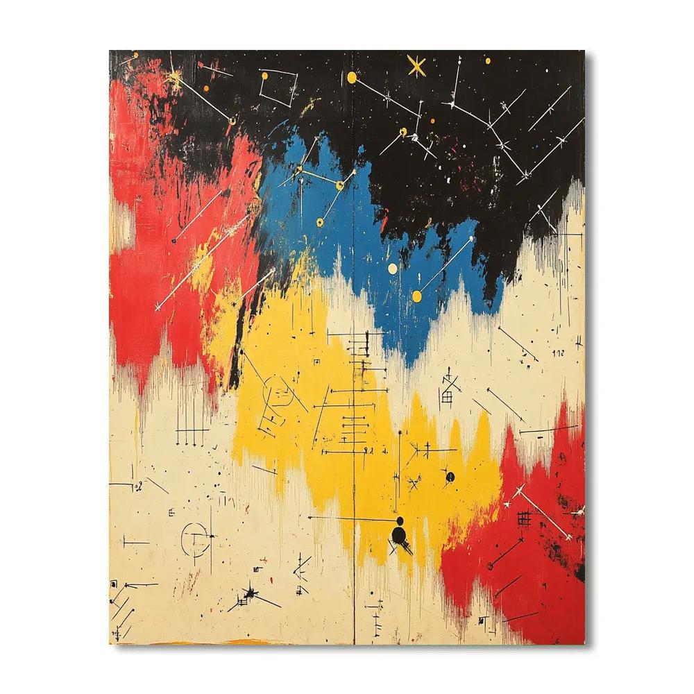 Jean-Michel Basquiat Inspired Cosmic Noise Of The Mind Paint by numbers art