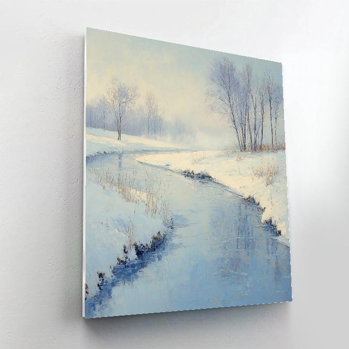 Claude Monet Inspired Winter River Haze paint by number