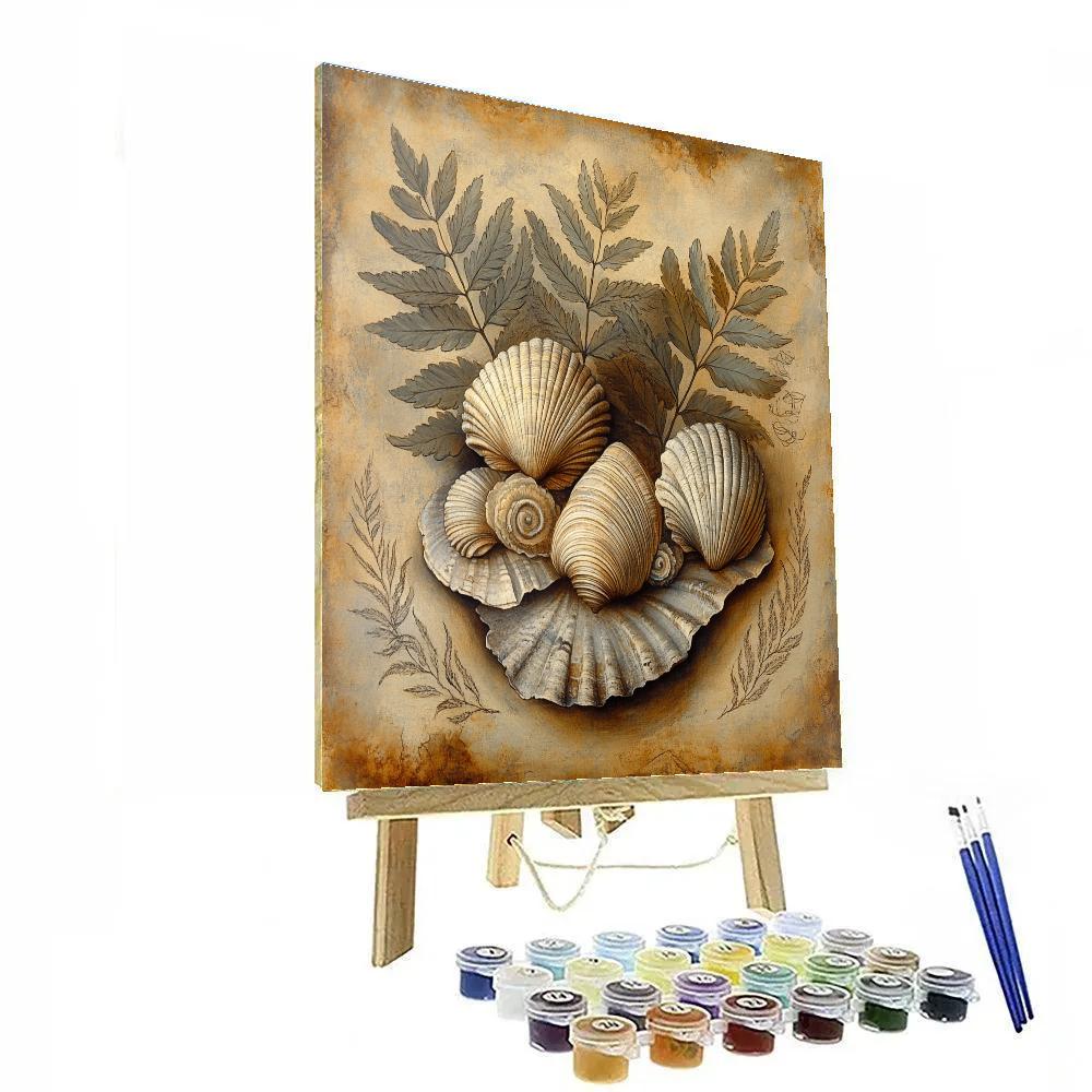 Leonardo Da Vinci Inspired Fossil Echoes paint by color