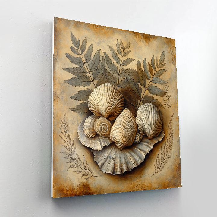 Leonardo Da Vinci Inspired Fossil Echoes paint by color