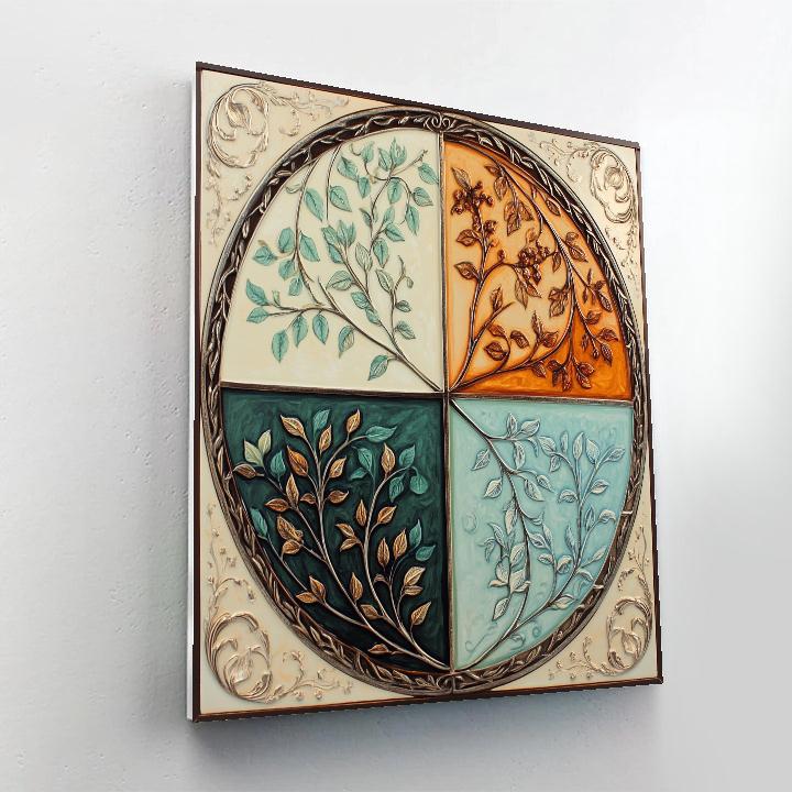 Alphonse Mucha Inspired Seasons Of The Enchanted Orchard paint by number