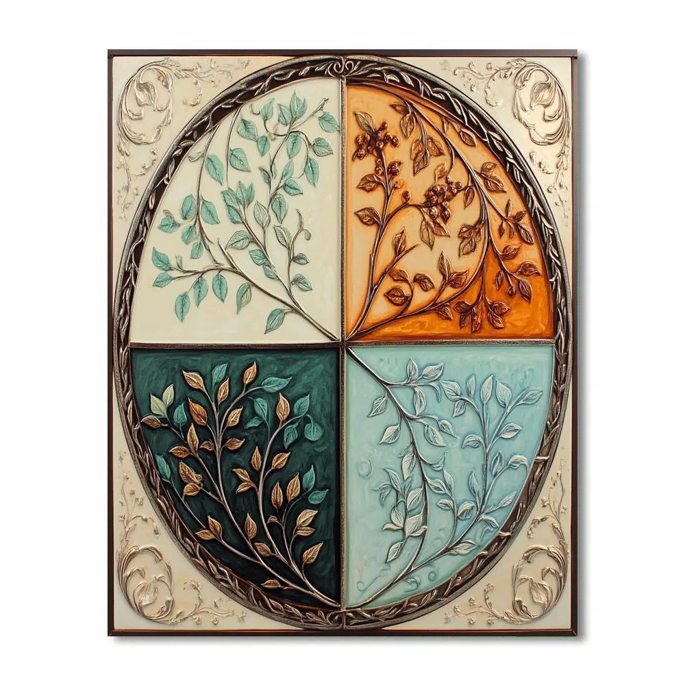 Alphonse Mucha Inspired Seasons Of The Enchanted Orchard paint by number