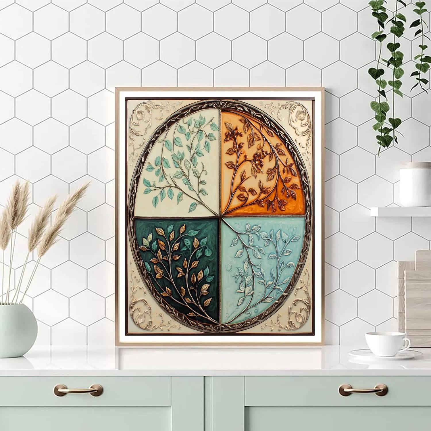 Alphonse Mucha Inspired Seasons Of The Enchanted Orchard paint by number