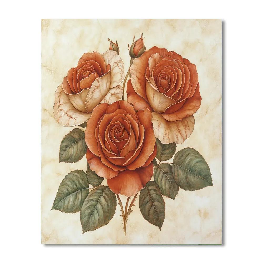 Michelangelo Inspired Stone Garden Of Ordained Roses Paint by numbers kits