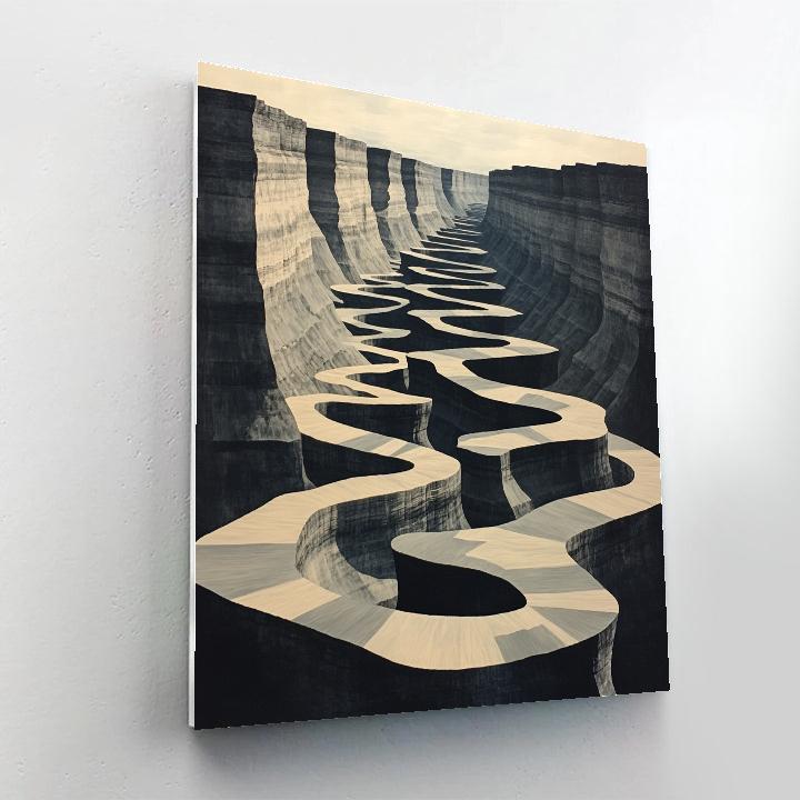 M.C. Escher Inspired Fractal Labyrinth Canyon paint by number