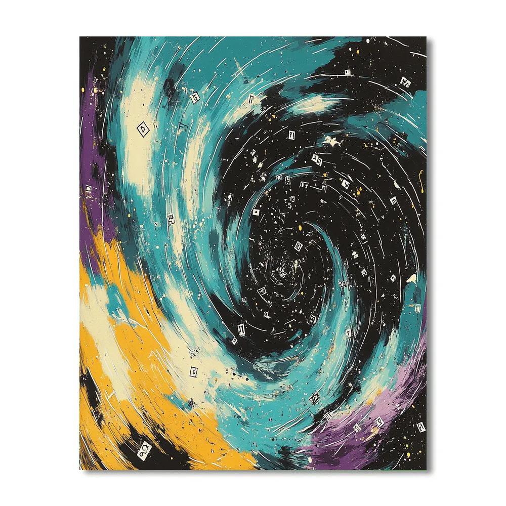 Jean-Michel Basquiat Inspired Nebula Of Broken Identities Number painting