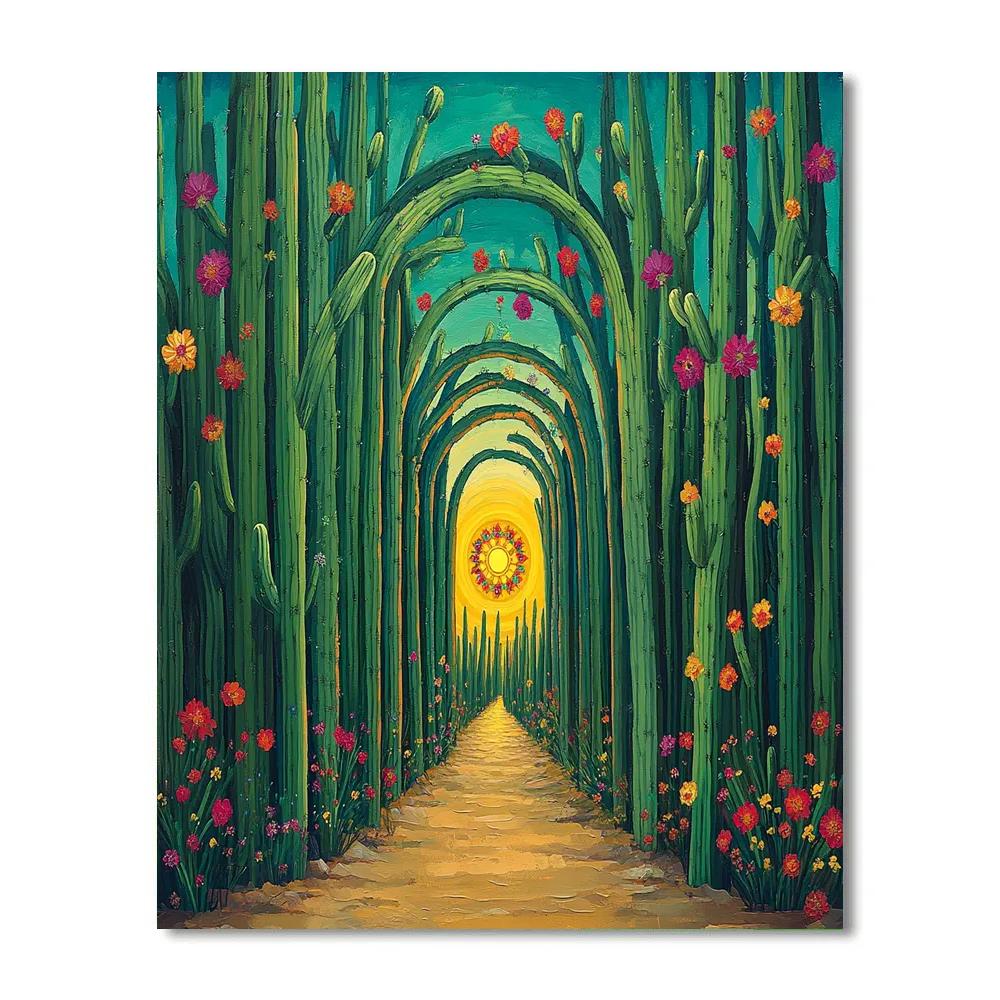Frida Kahlo Inspired Cactus Cathedral Of Dreams Paint by numbers art