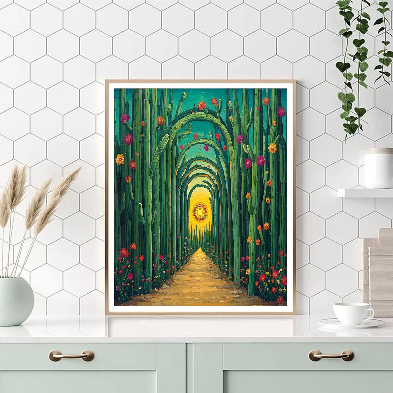 Frida Kahlo Inspired Cactus Cathedral Of Dreams Paint by numbers art