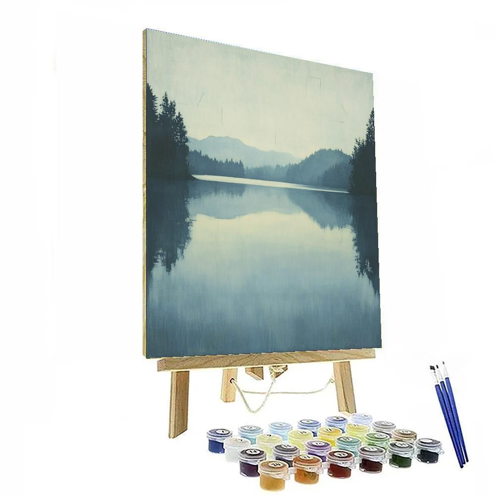 Leonardo Da Vinci Inspired Quiet Lake Horizons painting number kit