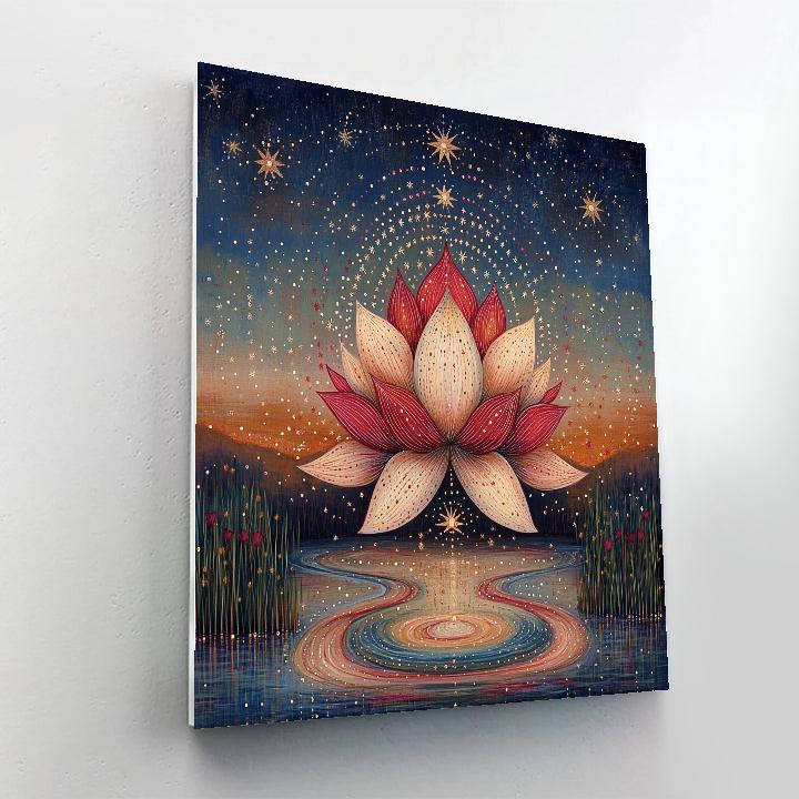 Nandalal Bose Inspired Cosmic Lotus Dawn DIY paint by numbers