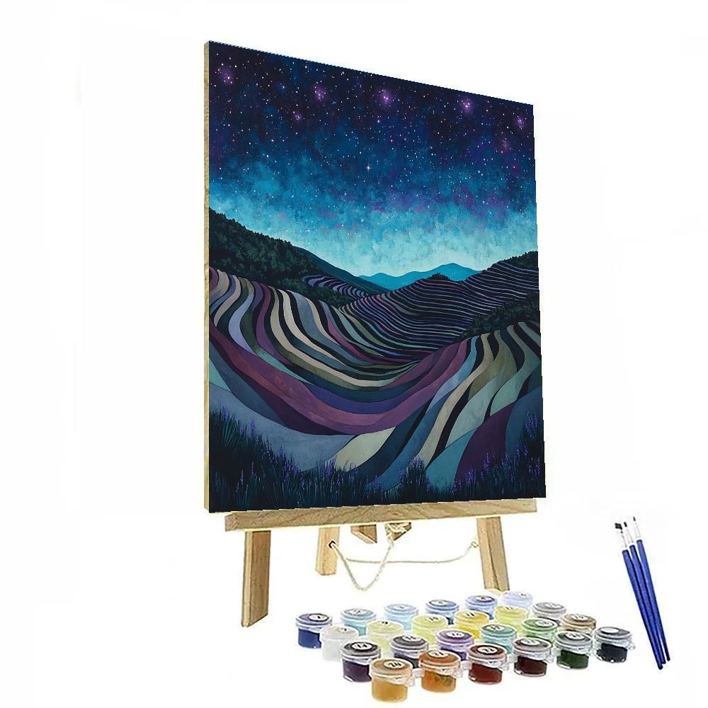 Paul Cézanne Inspired Cosmic Terraced Valley paint by numbers