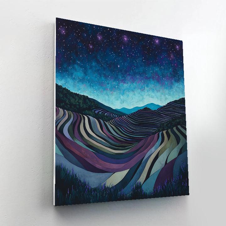 Paul Cézanne Inspired Cosmic Terraced Valley paint by numbers