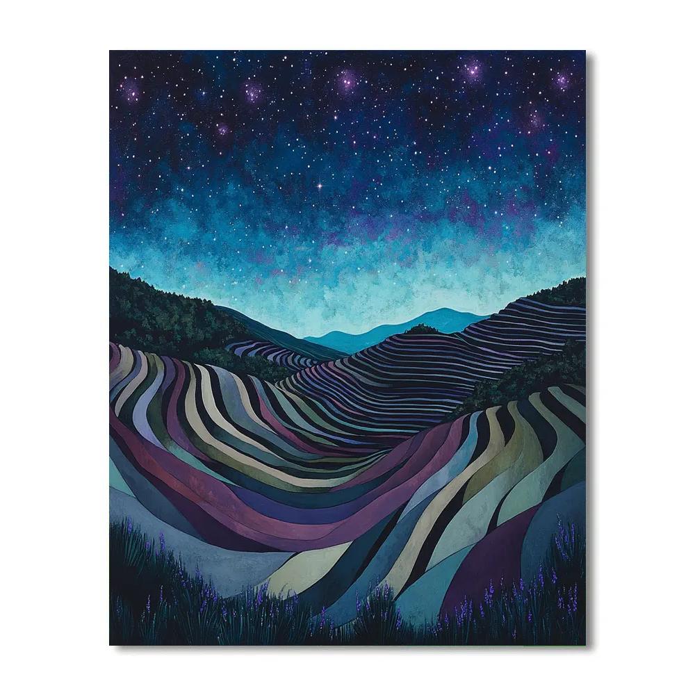 Paul Cézanne Inspired Cosmic Terraced Valley paint by numbers