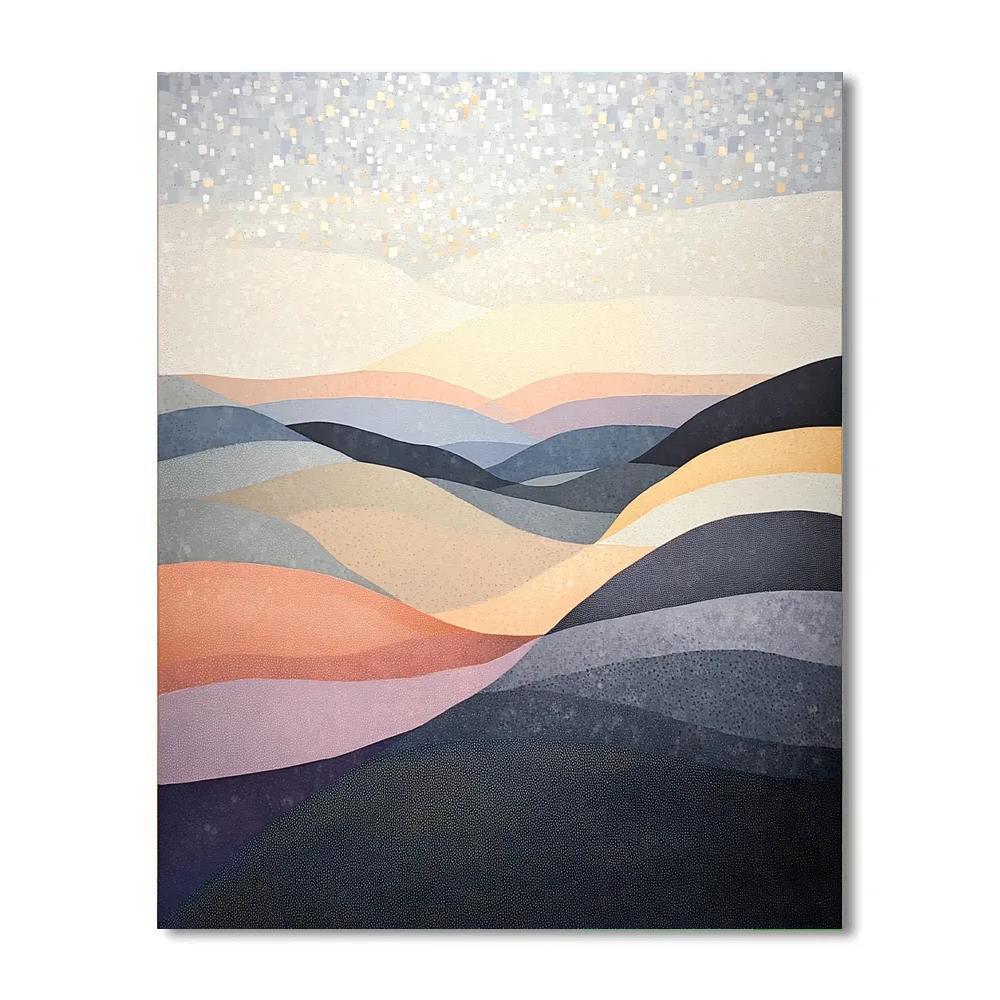 Georges Seurat Inspired Fractured Dawn Horizons Painting by numbers kit