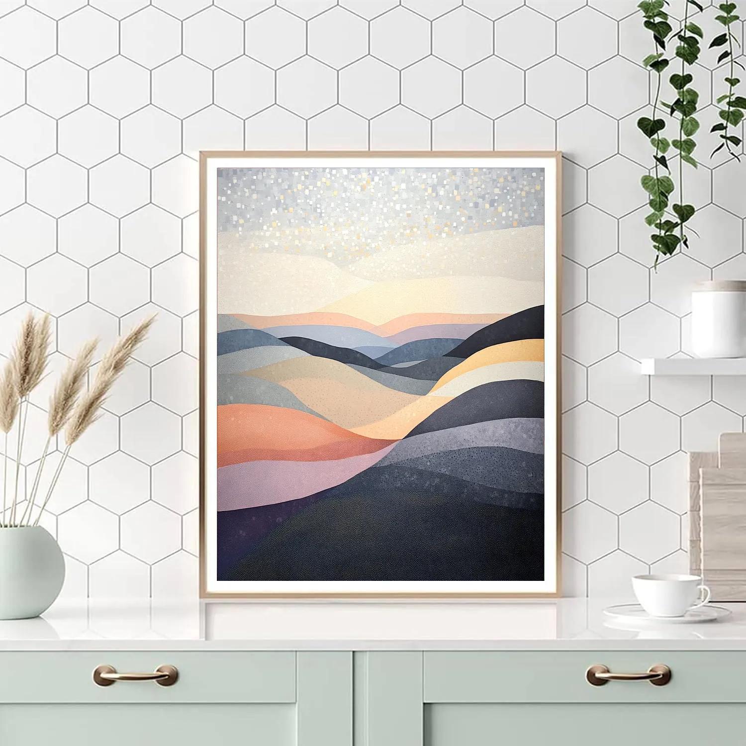 Georges Seurat Inspired Fractured Dawn Horizons Painting by numbers kit