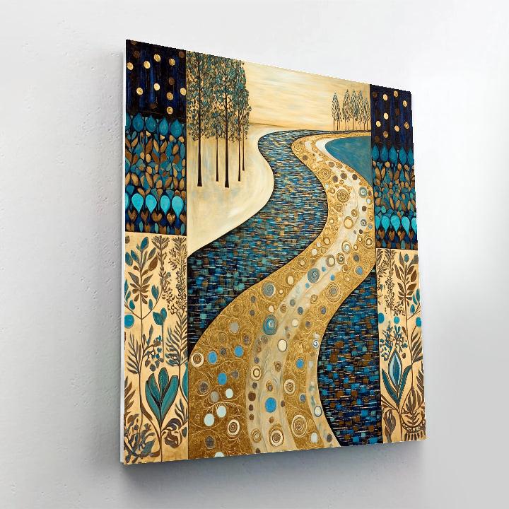Gustav Klimt Inspired Ornamental River Of Gold painting number kit