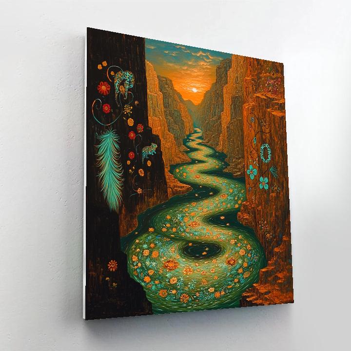 Frida Kahlo Inspired Serpent River Of Memories paint by number