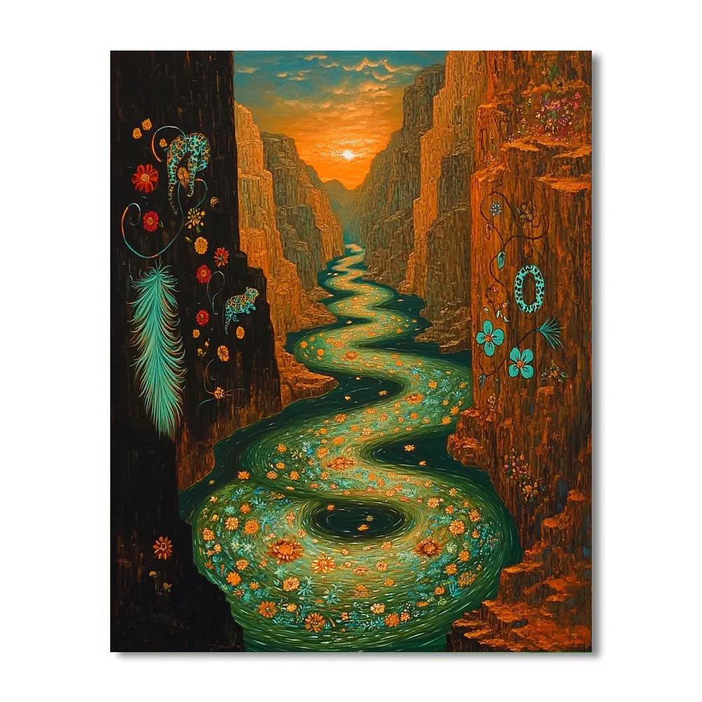 Frida Kahlo Inspired Serpent River Of Memories paint by number